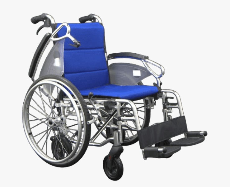 Silla de ruedas en aluminio - Doble función azul