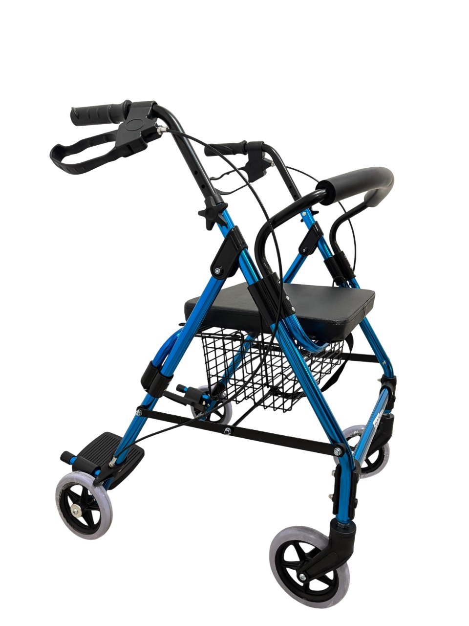 Caminador de 4 ruedas con asiento y descansa pies