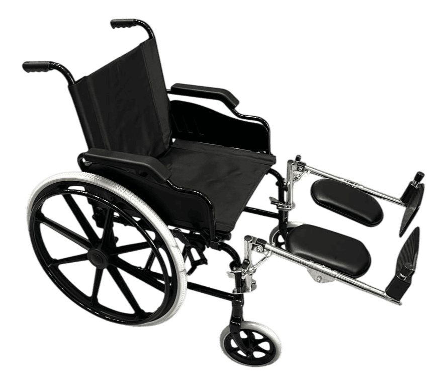 Silla de ruedas tipo escritorio con apoyapiés elevables