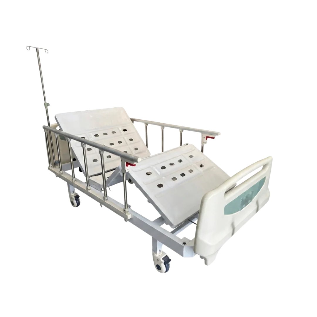 Cama manual de 2 funciones, barandas en aluminio
